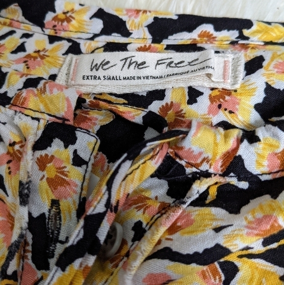 Free PEOPLE Highlander Printed Pullover Blouse Top Boho Xs - Picture 11 of 13